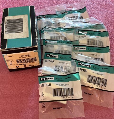 Lot Of 10 Panduit CFFP4WH Mini-Com Snap-In Faceplate