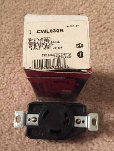COOPER CWL630R H/L RECEPTACLE 2P 3W 30A 250V