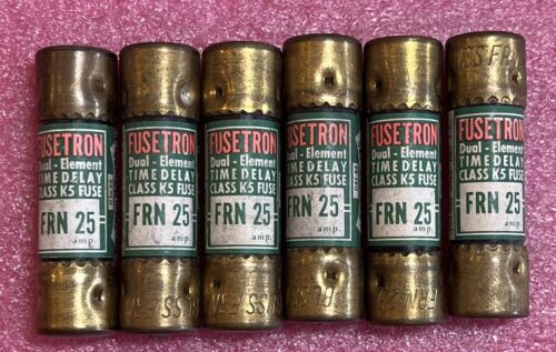 Lot Of 6 Fusetron FRN-25 Fuse