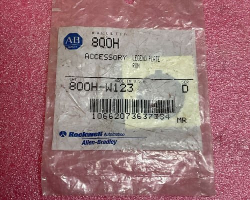 Allen Bradley 800H-W123 Legend Plate, Run