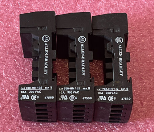 Lot Of 3 Allen-Bradley 700-HN102 Relay Base
