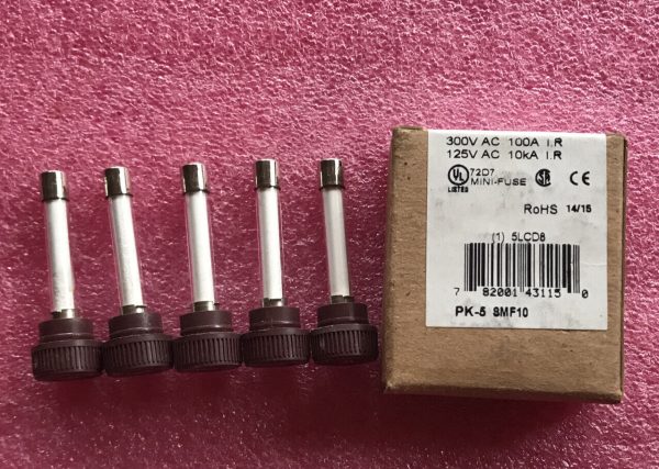 5/pk Mersen SMF10 Glass Fuse 10A