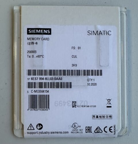 New Siemens 6ES7 954-8LL03-0AA0 6ES7 954-8LL03-0AA0 memory card for S7-1x00 CPU