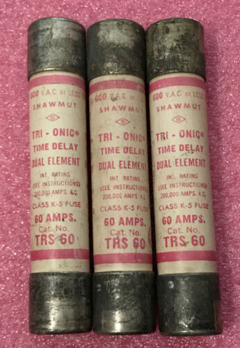 Lot of 3 Gould Shawmut TRS60 Fuse