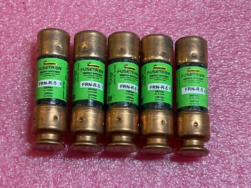 Lot Of 5 Bussmann Fusetron FRN-R-5 Fuses