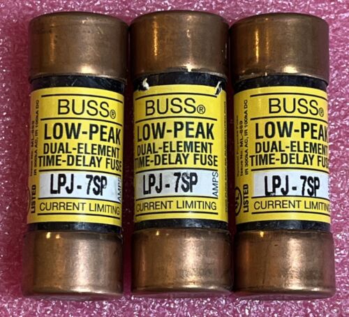 Lot Of 3 Bussmann LPJ-7SP Low Peak Time Delay Fuse