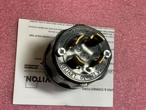 Leviton 2731-B 3-Pole 4-Wire Locking Plug, Nema L16-30, 30A 480V - Image 2