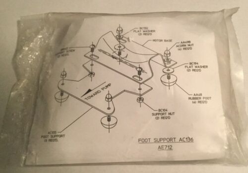Gast Foot Support Assembly AC136 AE712 Sealed Bag