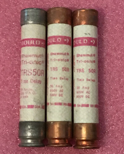Lot Of 3 Gould Shawmut TRS50R Tri-Onic Fuse