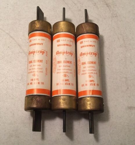 Lot of 3 Shawmut Amp-trap ATS-DE110 Fuse 110Amp