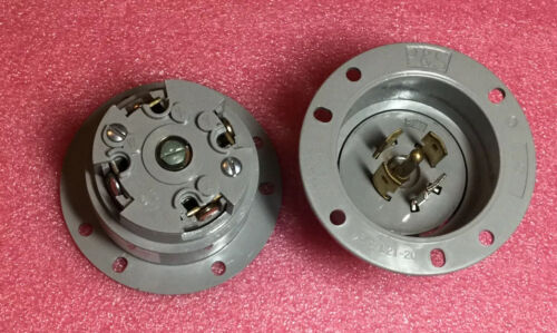 Lot Of 2 Pass & Seymour Nema L21-20 Flush Mount Male Plug 4P5W