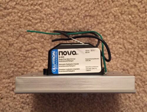 LUTRON N-600-GR NOVA, SINGLE-POLE SLIDE DIMMER, 600W, GRAY - Image 2