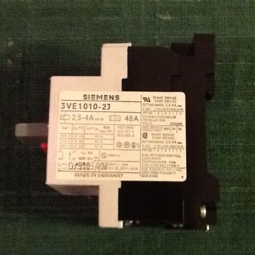 Siemens 3VE1010-2J Manual Motor Starter 2.5A-4A