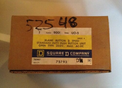 Square D Blank Button 2 Speed Standard Duty Push Button Unit 9001-UO 5 NIB - Image 4