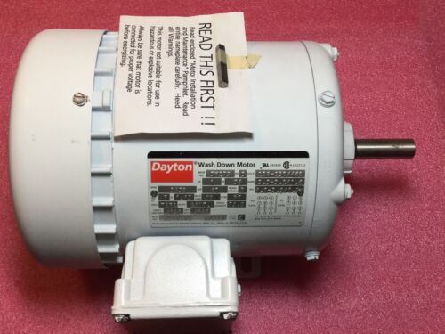 Dayton 5M279 1HP Wash Down Motor 208-230/460V, 3PH, 3450 RPM
