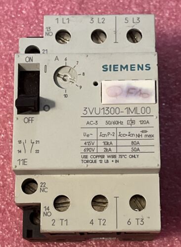 Siemens 3VU1300-1ML00 Motor Starter Protector