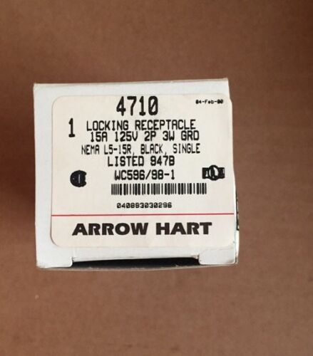 Arrow Hart 4710 15 Amp 125 Volt  L5-15R Receptacle