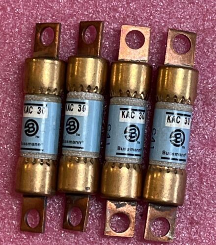 Lot Of 4 Bussmann KAC-30 30 AMP 600V Rectifier Fuse