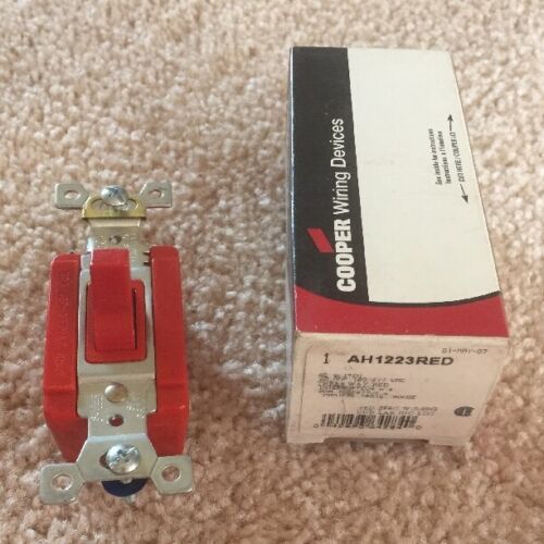 Lot Of 3 Cooper AH1223RED 3 Way Switch 20A 120/277V