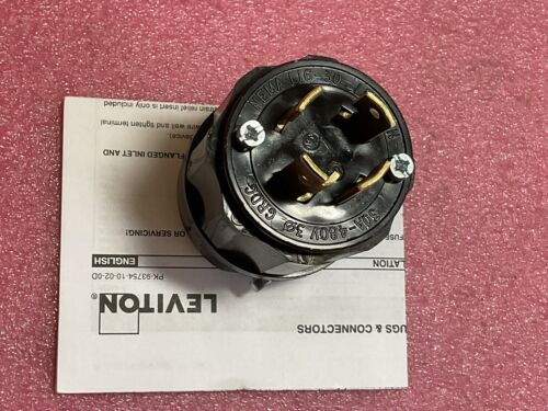Leviton 2731-B  3-Pole 4-Wire Locking Plug, Nema L16-30, 30A 480V
