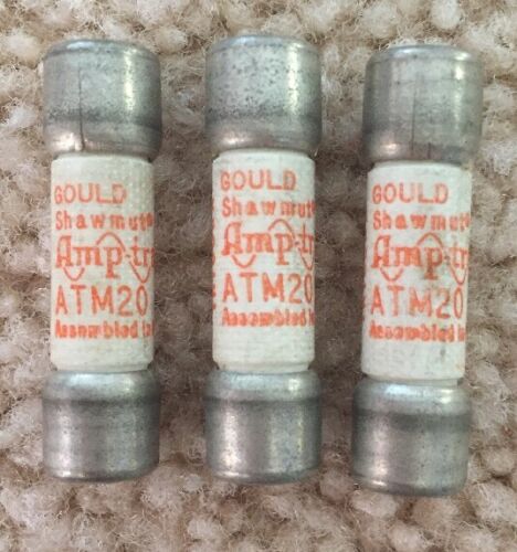 Gould Shawmut ATM20 20A Fuses Lot Of 3