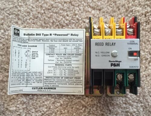 Cutler Hammer/ P&H 32Z2072 Reed Relay 120v Coil