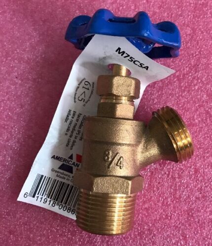 American Valve M75CSA 3/4" Brass Boiler Drain ANSI/NSF 61-9