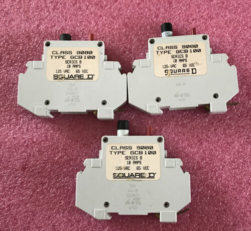 Lot Of 3 Square D GCB100 9080 Series B Circuit Breakers 10Amp
