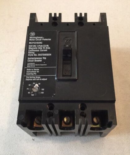 Westinghouse MCP03150RC Motor Circuit Protector 15A 600V
