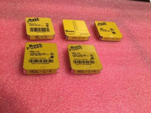 Lot Of 22 Buss MDL-1/16, MDL-2/10, and MDL-1/4 Fuses