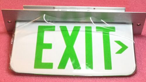 Hubbell LECDGCNA-W-XK Edge Lit LED Exit Sign, Green