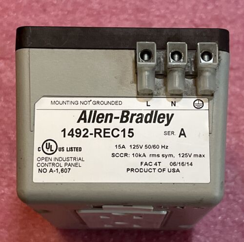 Allen Bradley 1492-REC15 Receptacle 15A 125V