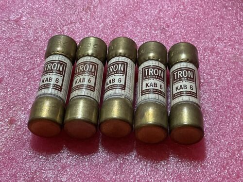 Lot of 5 Bussmann Tron KAB6 Fuses 6A