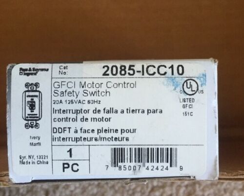 Pass & Seymour 2085-ICC10 Motor Control Safety Switch 20amp 125vac - Image 2
