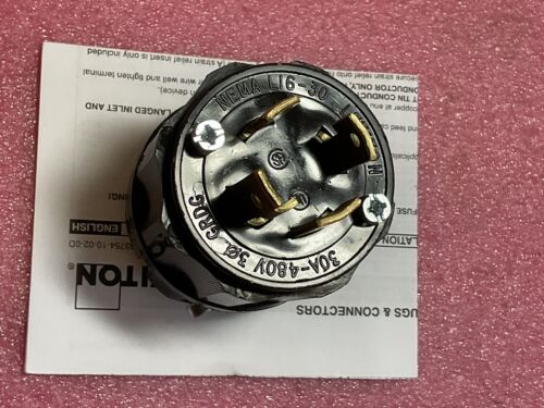 Leviton 2731-B 3-Pole 4-Wire Locking Plug, Nema L16-30, 30A 480V - Image 3