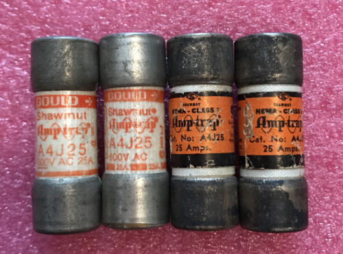 Lot Of 4 Shawmut A4J25 Amptrap Fuse