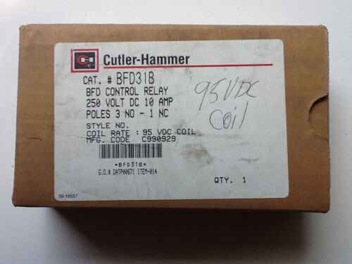 Cutler Hammer BFD31B Control Relay 95 VDC Coil