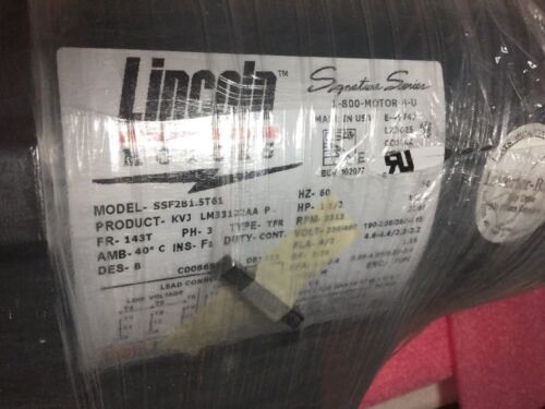 Lincoln Motors SSF2B1.5T61 Motor LM33122, 1-1/2HP - Image 3