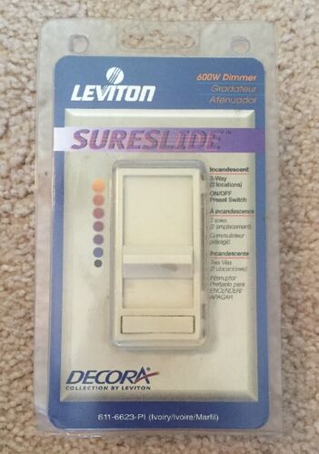 Leviton 611-6623-PI 600W 3 Way SureSlide Dimmer