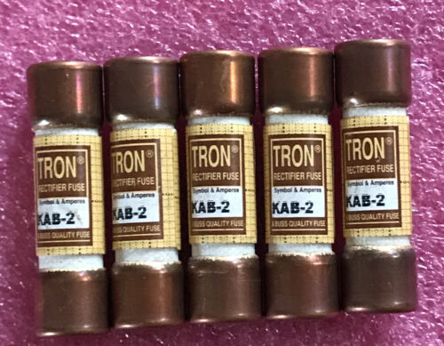 Lot Of 5 Bussmann KAB-2 Tron Rectifier Fuse 2 Amp