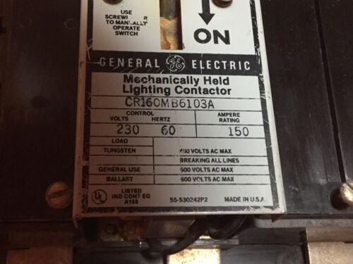 General Electric Mechanically Held Lighting Contactor CR160MB6103A 150A - Image 2
