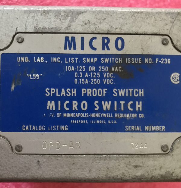 HONEYWELL MICRO SWITCH OPD-AR - Image 2